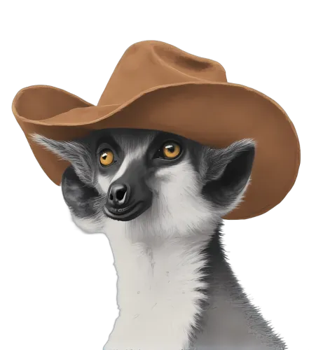 Customized Tee Shirts: Whimsical Lemur in a Cowboy Hat