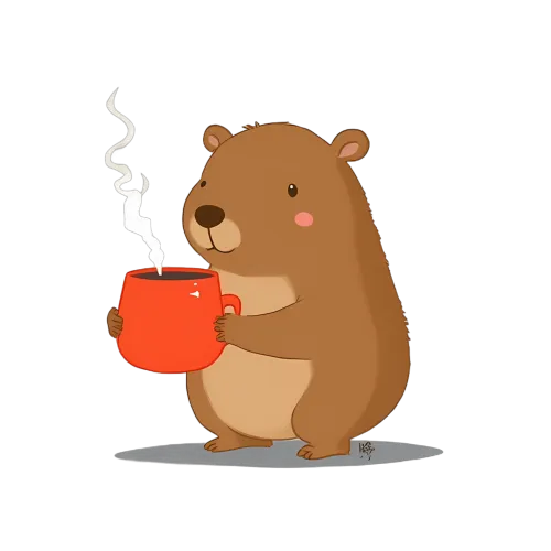 Customized Tee Shirts: Benny's Morning Comfort - Bear, Coffee, Nostalgia