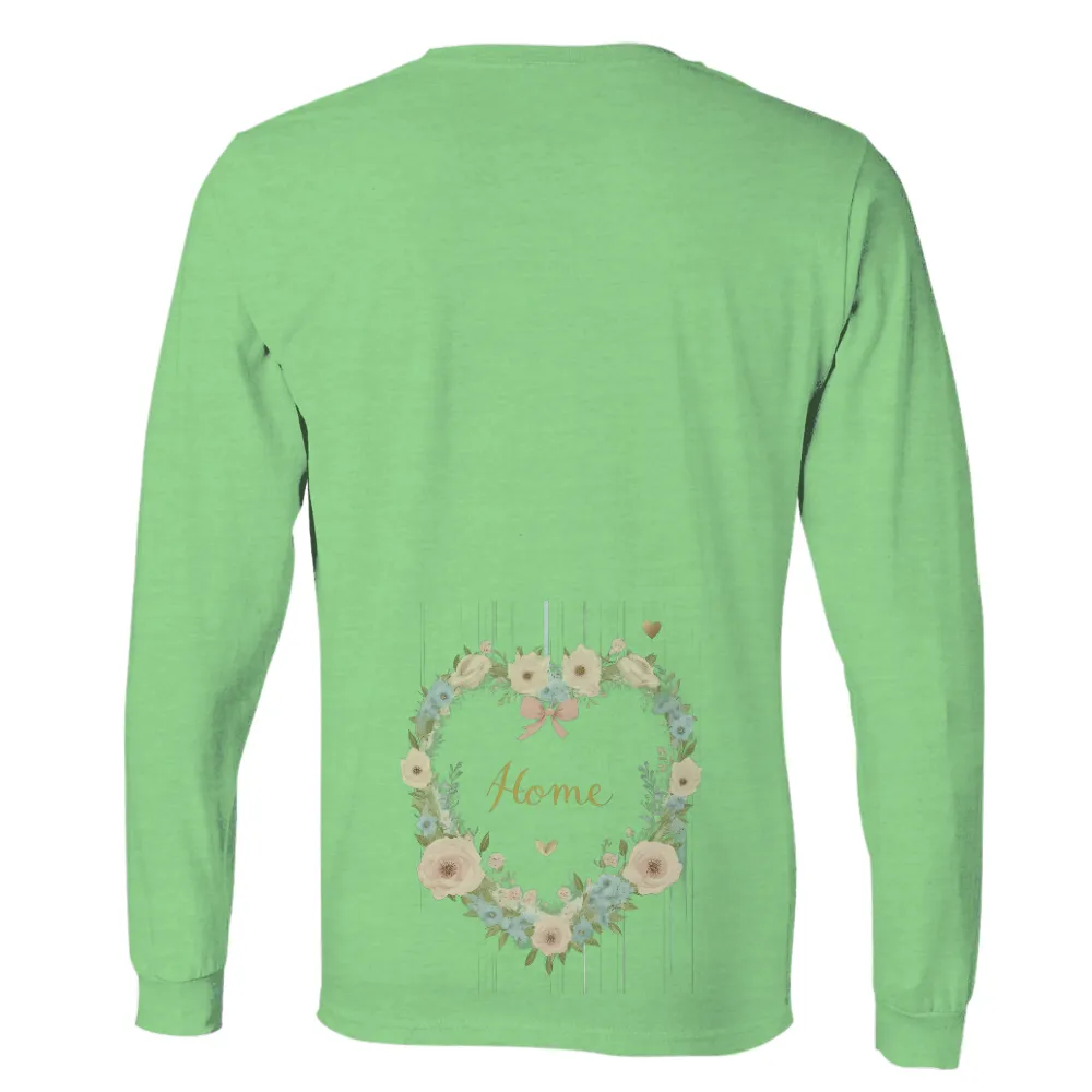 T-Shirts Design: Floral Wreath of Home Love|love valentine shirt