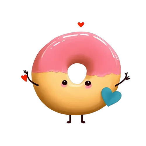 Graphic Tees: Whimsical Donut Love - Cheerful and Positive Design