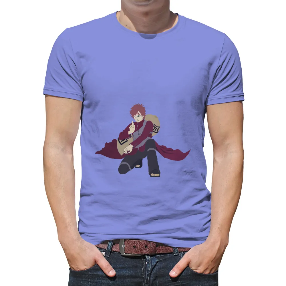 Gaara's Bold Gesture Tee Shirt Printing - Anime Fans' Favorite|naruto shippuden men's short sleeve graphic tee