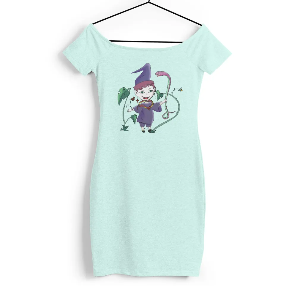 Customized Tee Shirts: Whimsical Witch Adventure with Serpent|final fantasy uni qlo