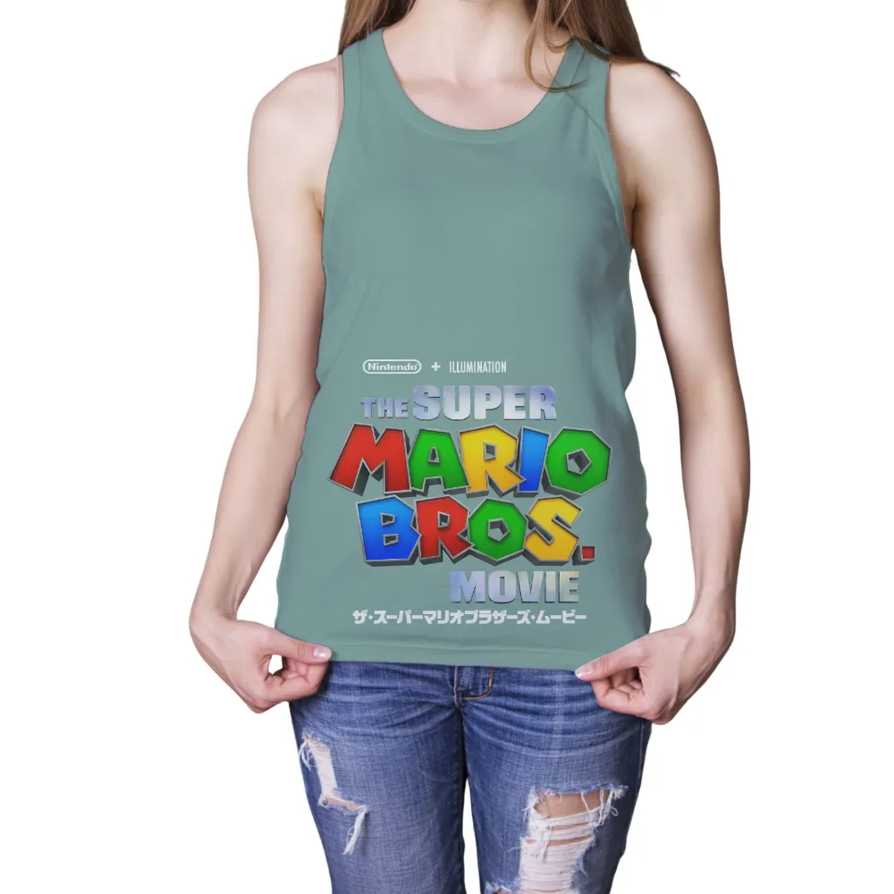 TShirt Printing: Super Mario Bros. Movie Inspired Pixel Art|summer surf retro casual tee