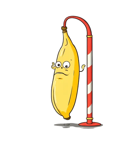 Custom T-Shirt Printing: Whimsical Banana Hanging on a Pole