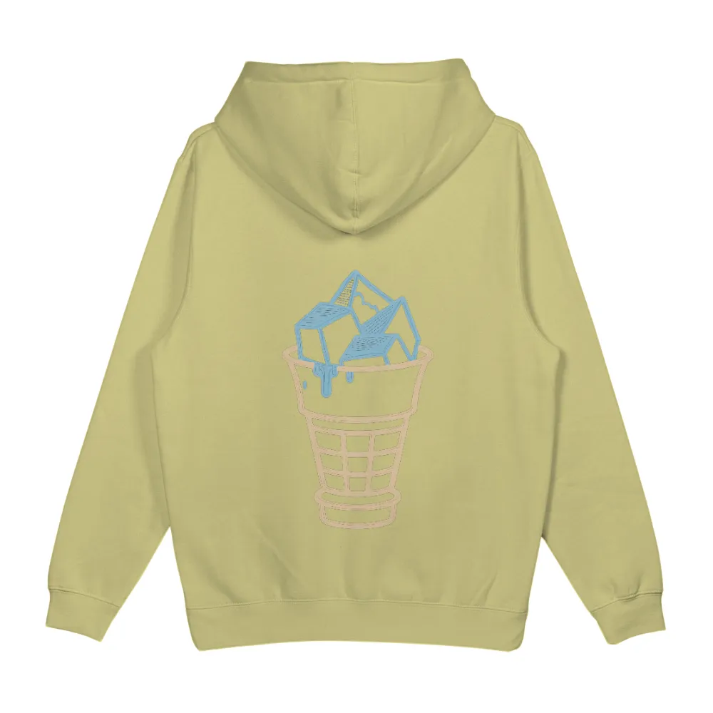 T-Shirts Pattern: Ice Cream Cubes in a Waffle Cone|Blue cubes in a waffle cone