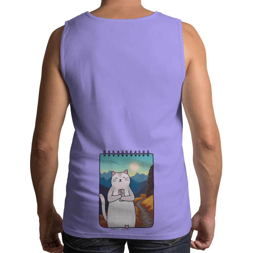 Customized Tee Shirts: Whiskers' Journey with His Notebook|tanjiro cat shirt