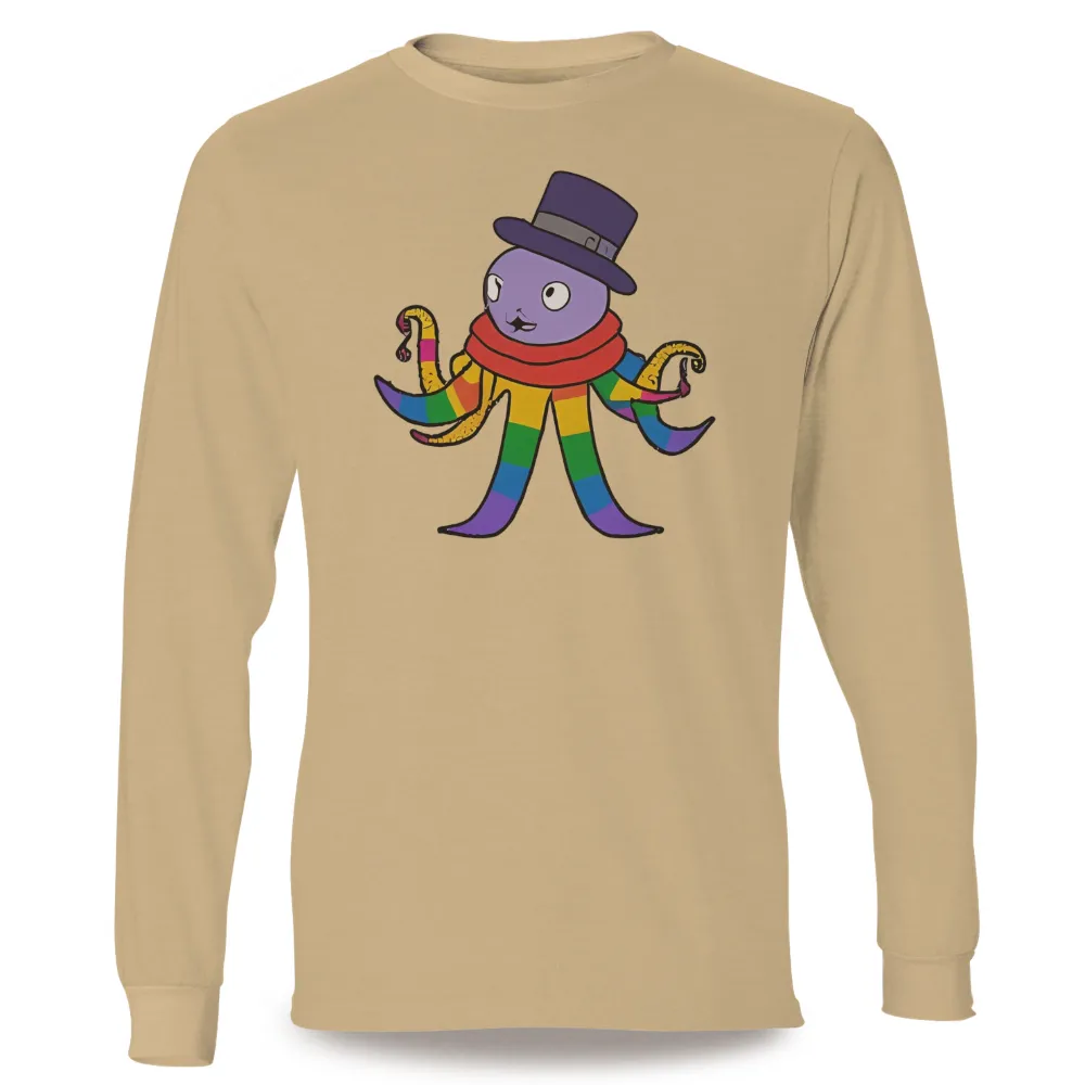 Customized Tee Shirts: Celebrate Diversity with Otto the Rainbow Octopus|womens shirt with rainbow