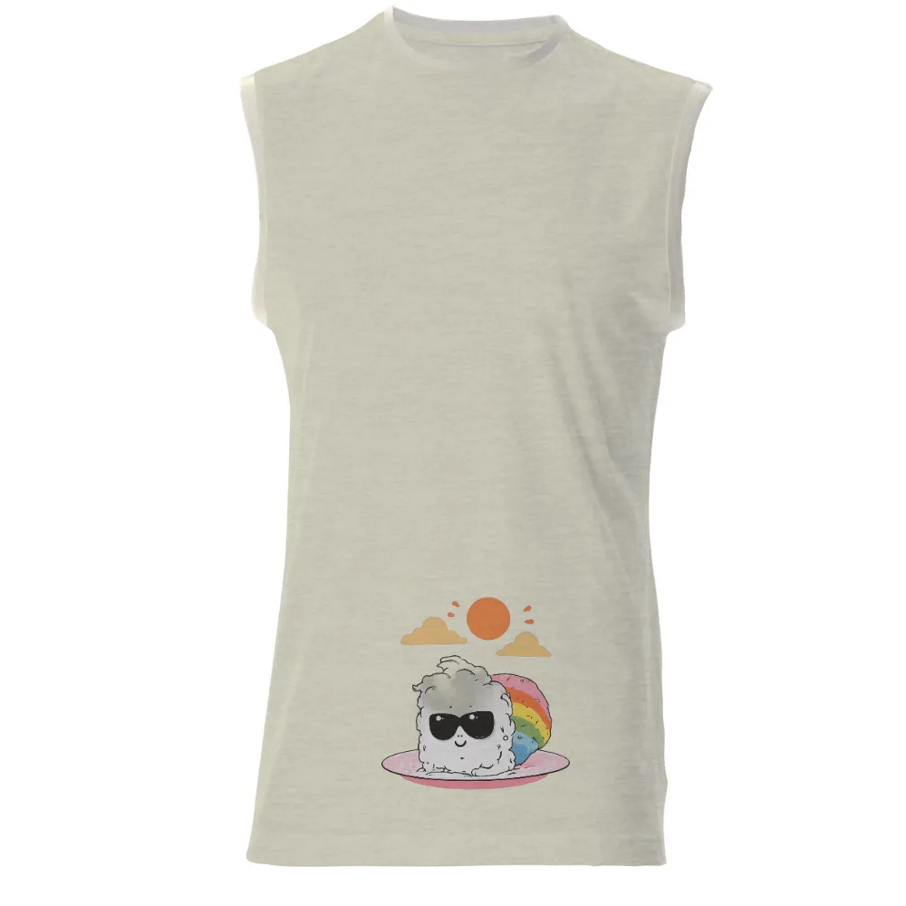 T-Shirts Design: Remy's Rainbow Adventure | Inspirational & Fun|Remy the rice ball with sunglasses