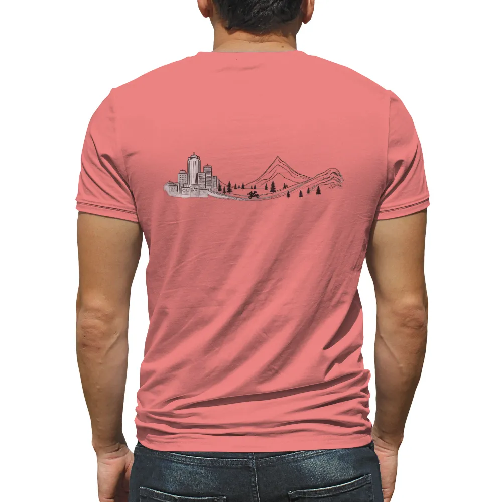 Custom T-Shirt Printing: Journey from City to Mountains - Biker's Escape|t shirt painting on nature