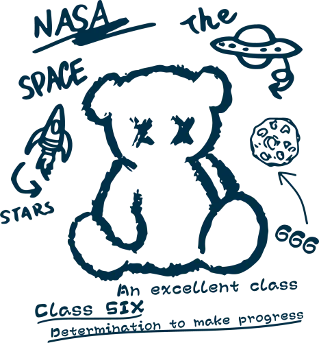 TShirt Design: Teddy Bear's Space Adventure