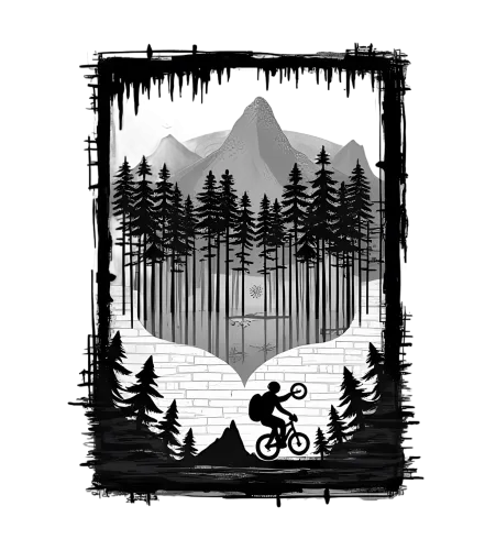 Customized Tee Shirts: Explore the Mystic Forest with a Cyclist