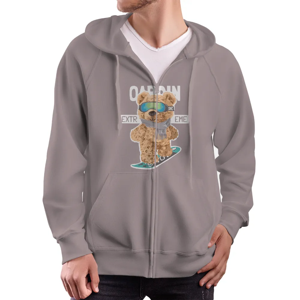 Graphic Tees: Snowy the Adventurous Snowboarding Teddy Bear|mens shirts winter 2022