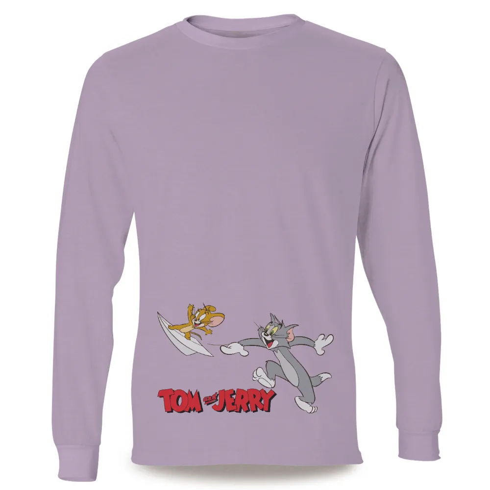 Custom T-Shirt Printing: Tom and Jerry Classic Chase Scene|cartoon character with blue shirt