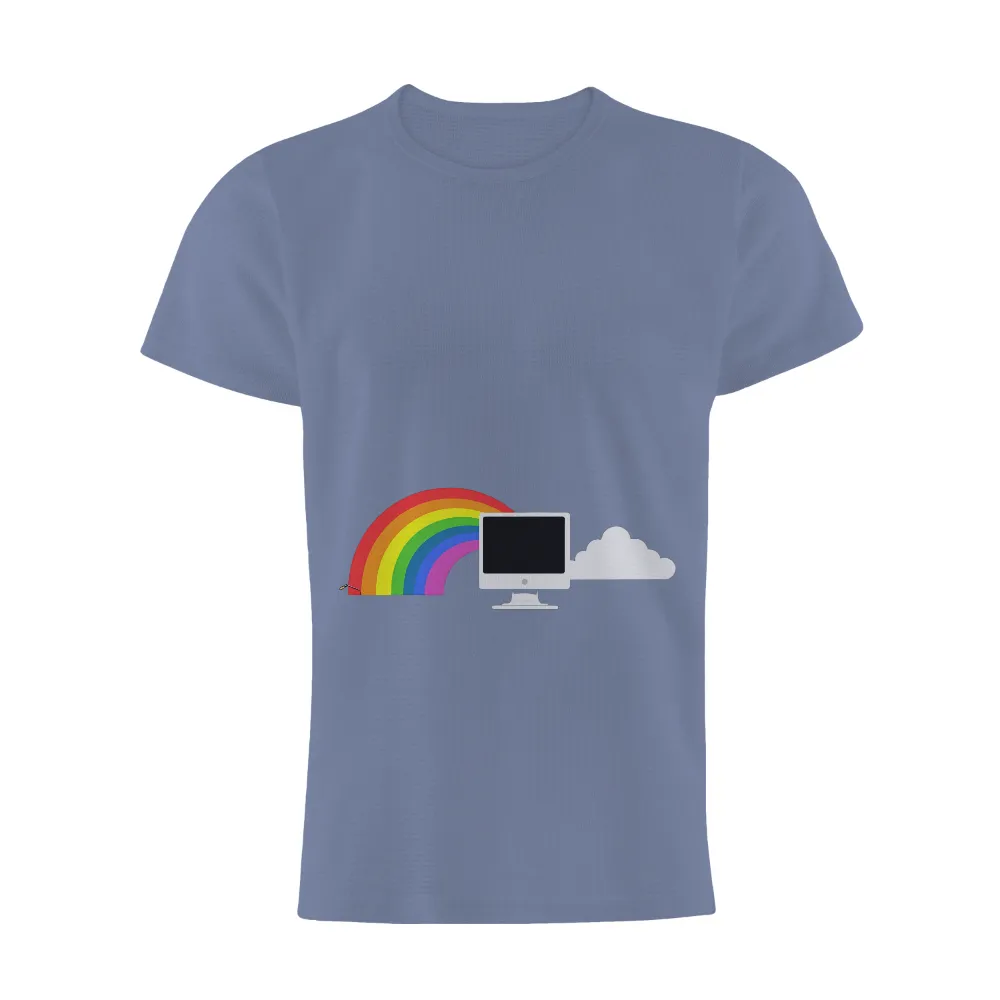 Customized Apparel - Rainbow Tech Dreams: Where Nature Meets Technology|rainbow vlone shirt