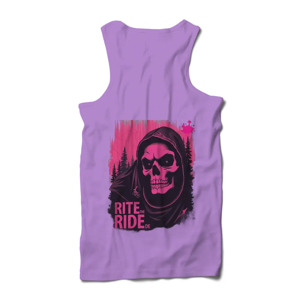 T-Shirts Pattern: Rite the Ride - Skull & Forest Adventure|Skull in a hooded robe