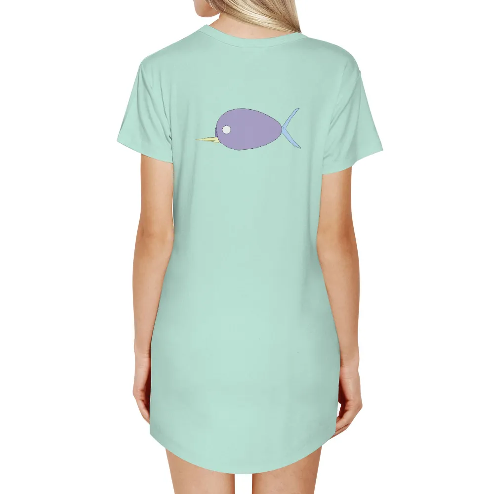 Tee Shirts Printed: Whimsical Purple Fish Design|roblox t shirt black and purple