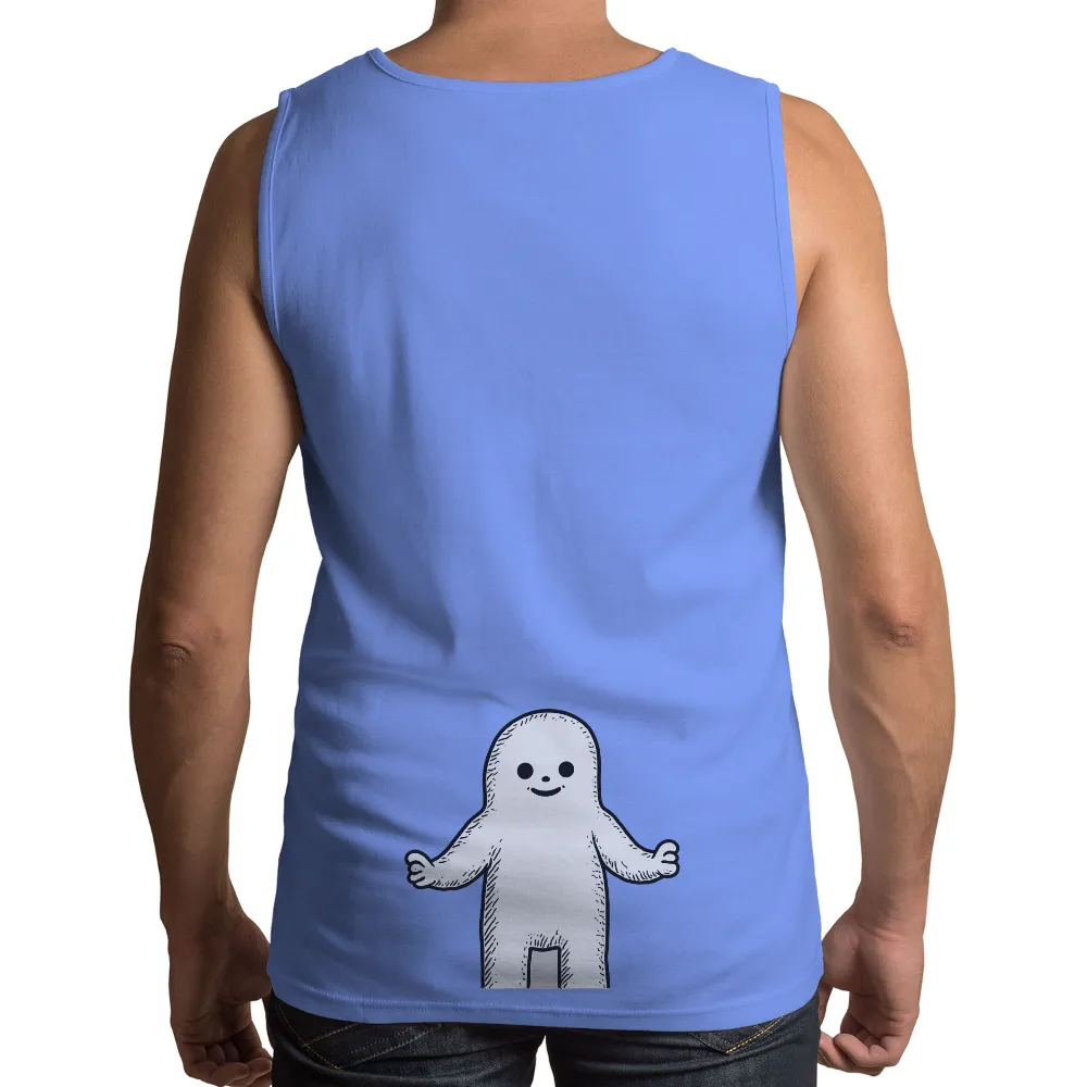 Customized Tee Shirts: Embrace Welcoming Joy with Minimalistic Design| T-shirt design featuring character with outstretched arms symbolizing warmth