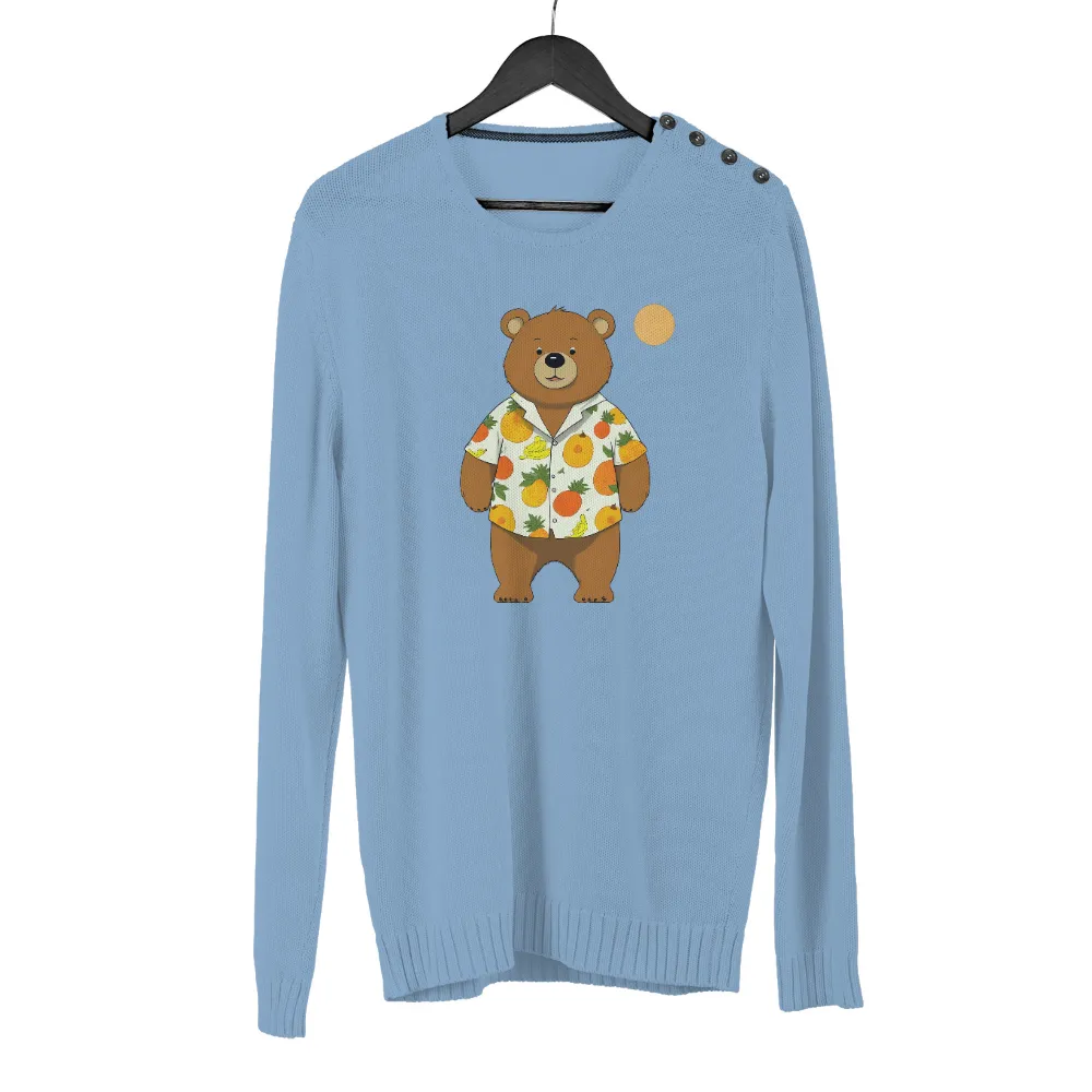 Customized Tee Shirts: Summer Bear in Fruity Hawaiian Shirt|womens summer tops jc penney