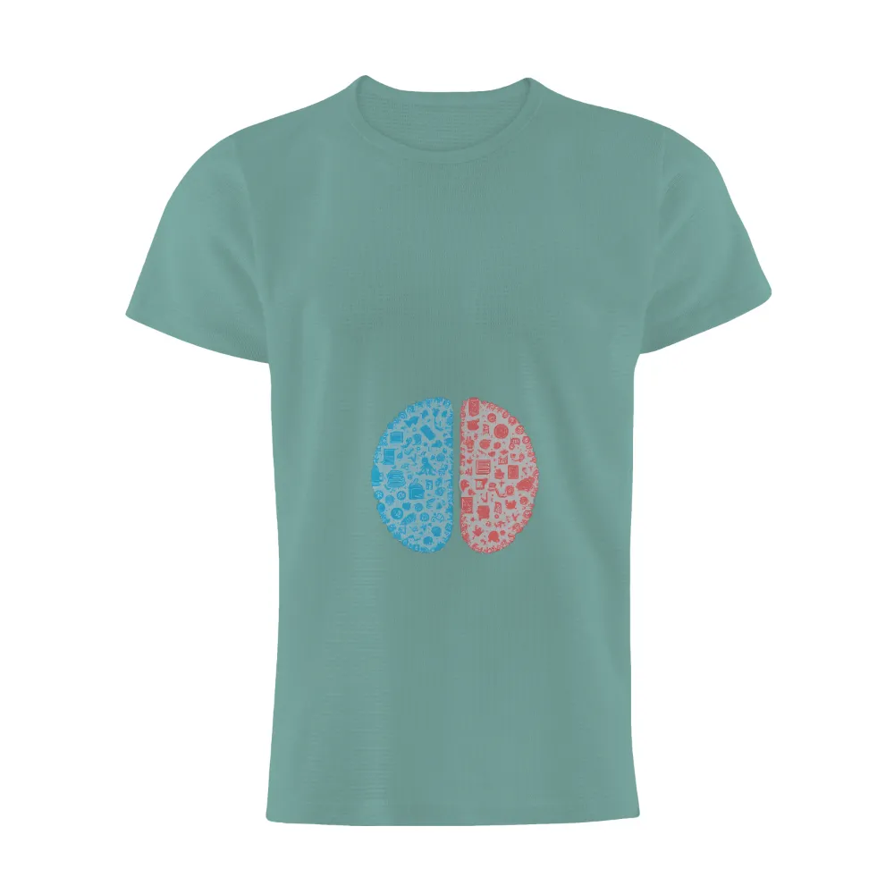 Brain Hemisphere Art: Logic & Creativity United|one line art shirt