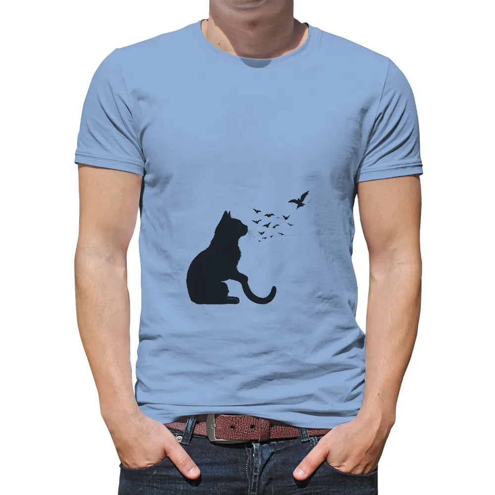 T-Shirts Custom: Black Cat and Bats - Harmony in the Night|corn busch light shirt