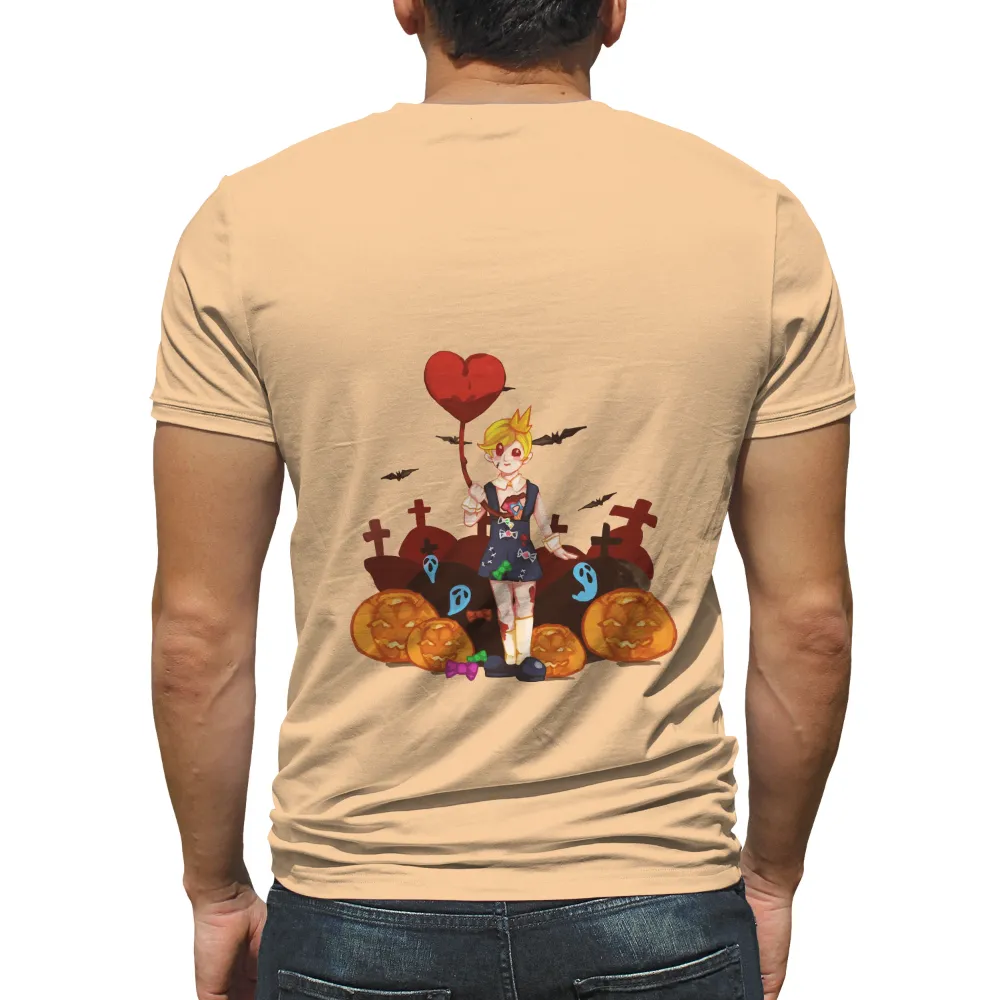 TShirt Printing: Whimsical Halloween Ghost with Heart Balloon|halloween ends tshirts