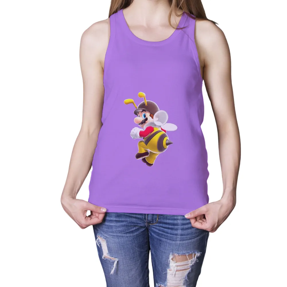 Bee Mario T-Shirts Design: Whimsical Gaming Fun|free fire t shirt black