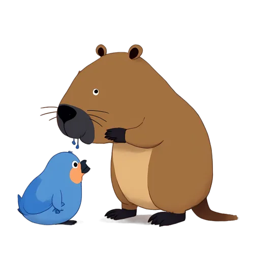 T-Shirts Design: Friendship Between Beaver and Bluebird