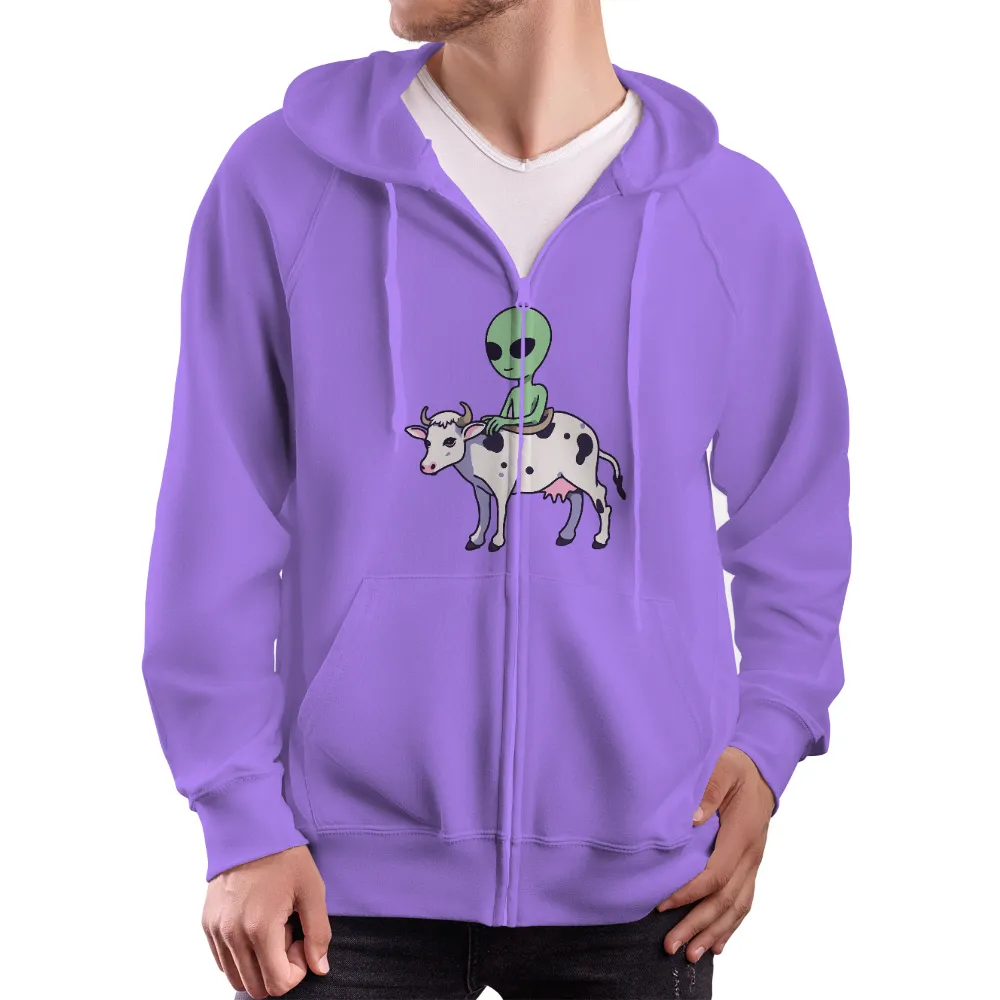 Shirts Graphic Tees: Alien Cow Friendship - Whimsical Humor Design|euphoria rue alien shirt