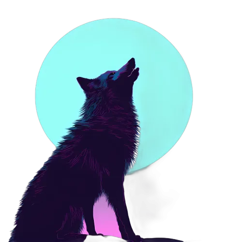 T-Shirts Design: Lone Wolf Howling Under the Moon