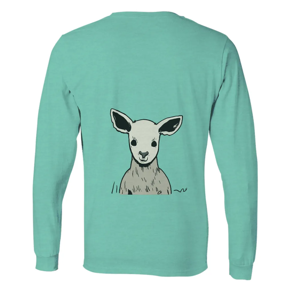 T-Shirts Pattern: Innocent Lamb in Minimalist Design|rebellious hope t shirt black