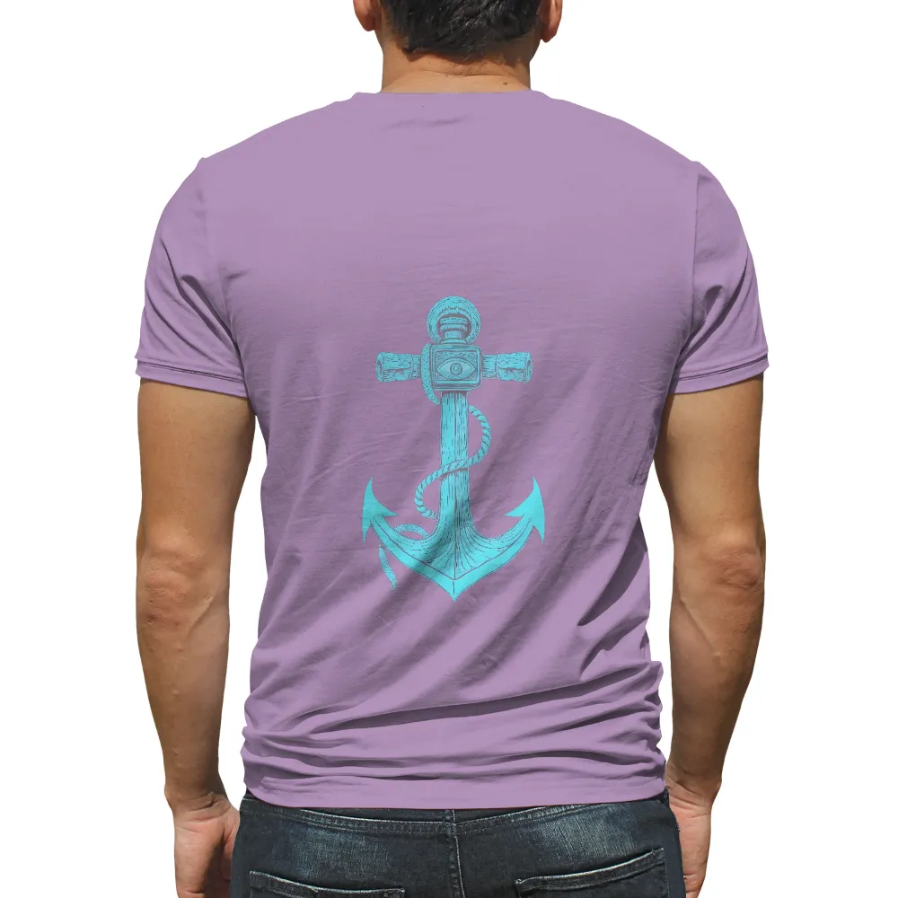 Custom T-Shirt Printing: Vintage Anchor with Eye - Nautical Guidance|art t shirt design vintage