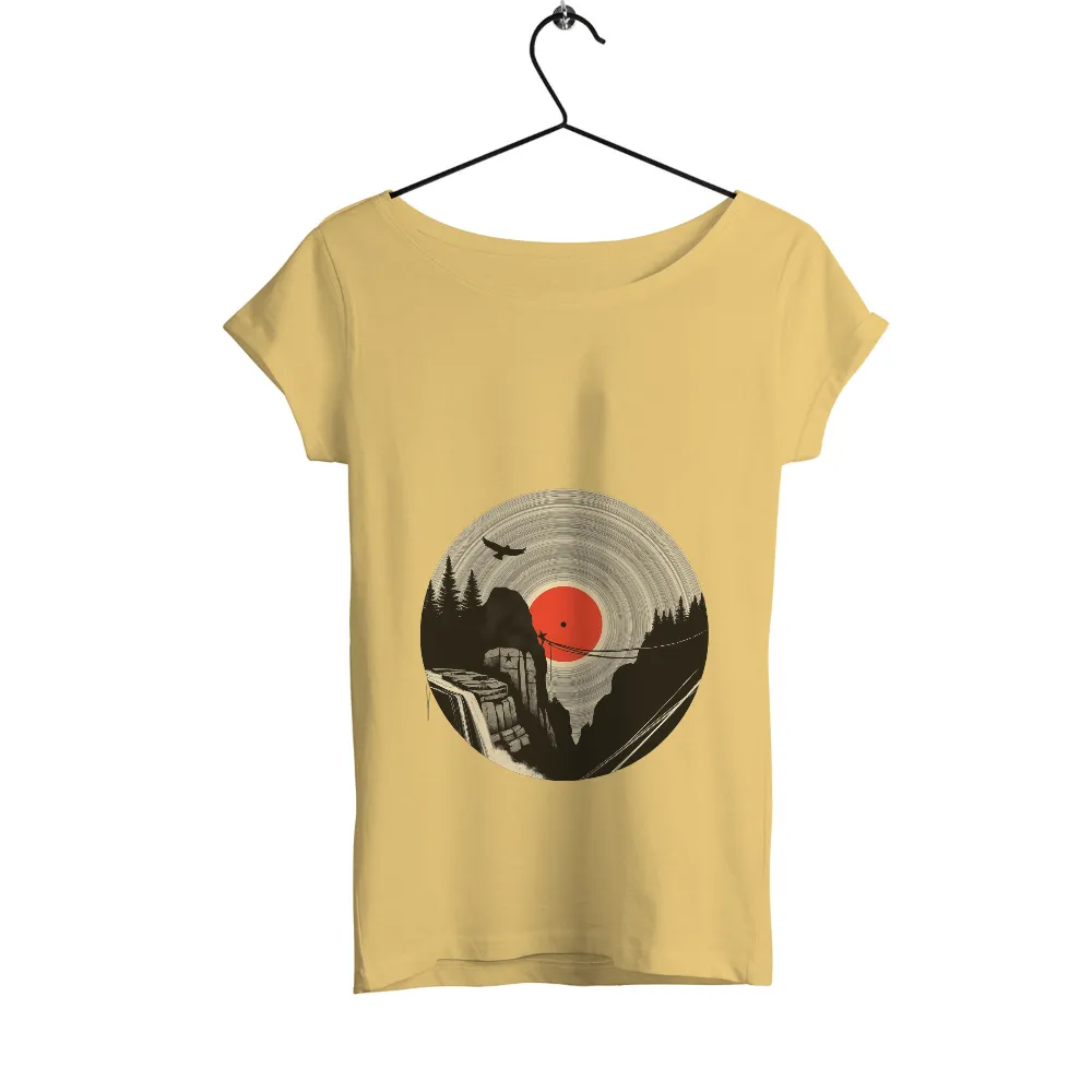 Shirts Graphic Tees: Climber Reaching for the Star on a Vinyl Record|giveon vintage t shirt