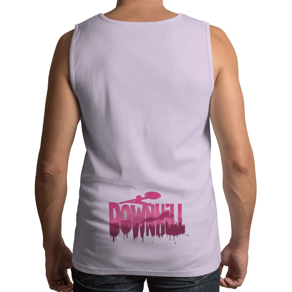 Tee Shirt Printing: Downhill Adventure in Pink Hues| adventurous spirit