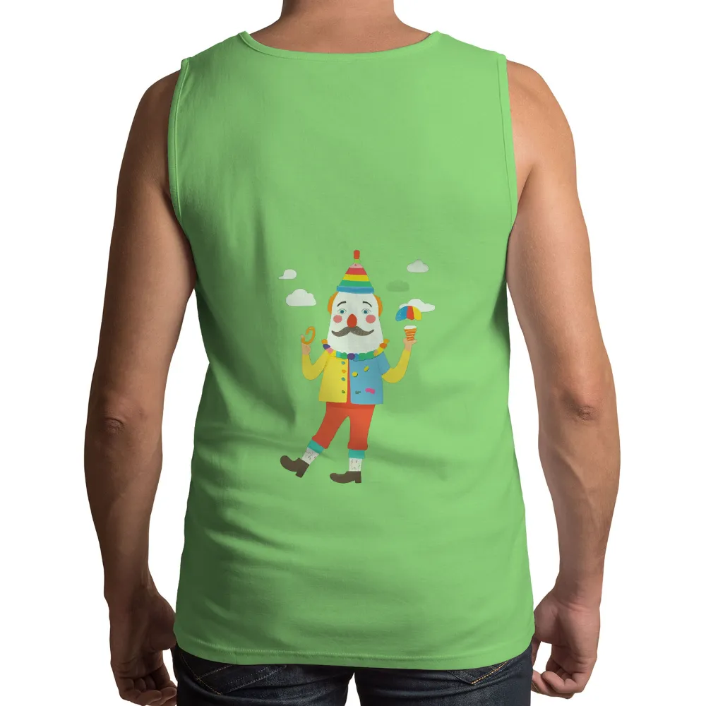 T-Shirts Design: Spread Joy with Jester the Clown|a fun thing to do in the morning shirt