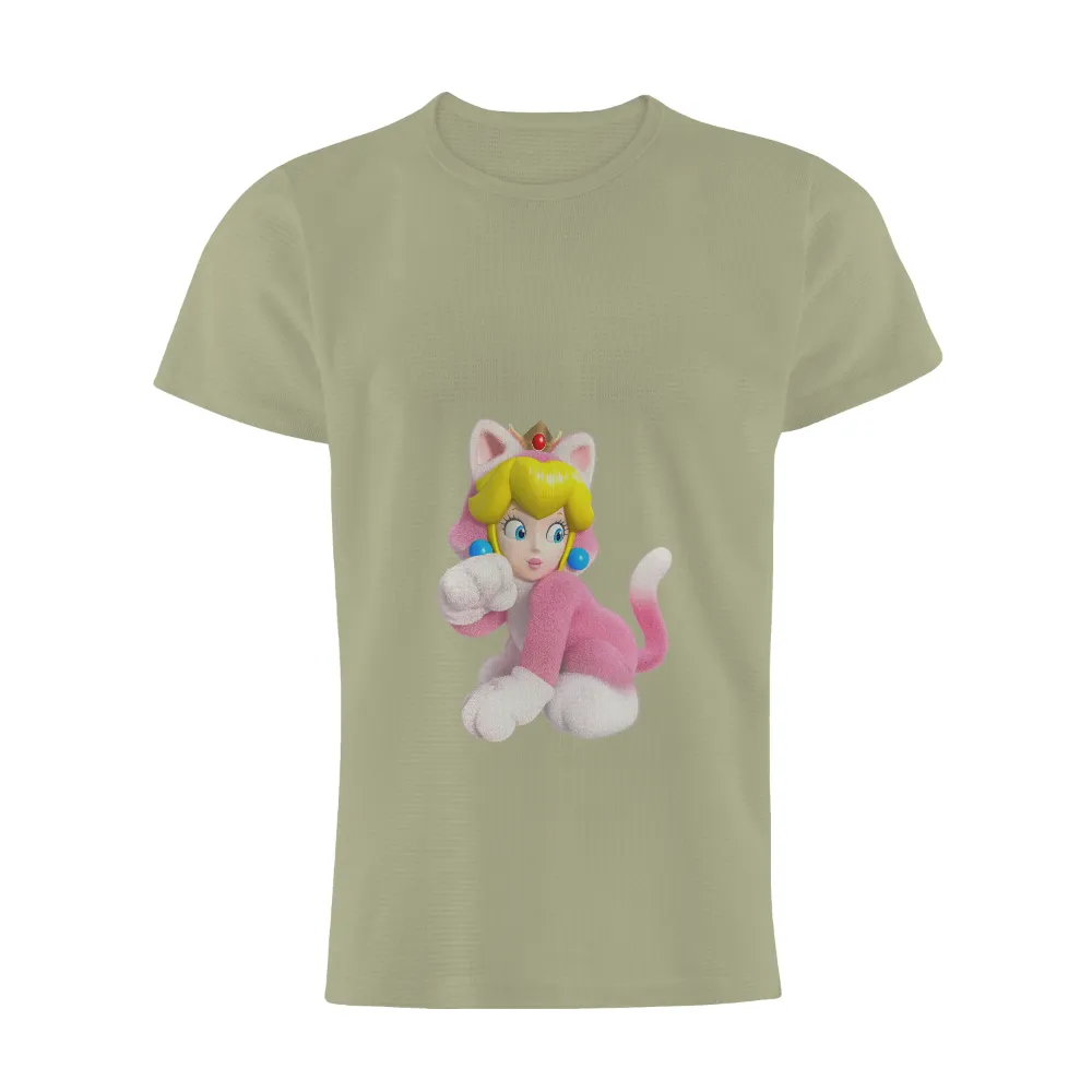 Customized Tee Shirts: Whimsical Princess Peach in Cat Suit|suit shirt roblox