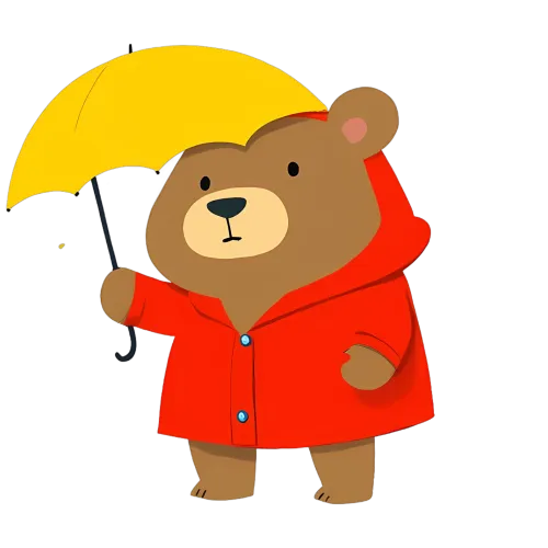 Graphic Tees: Bear in Raincoat - Resilience and Hope