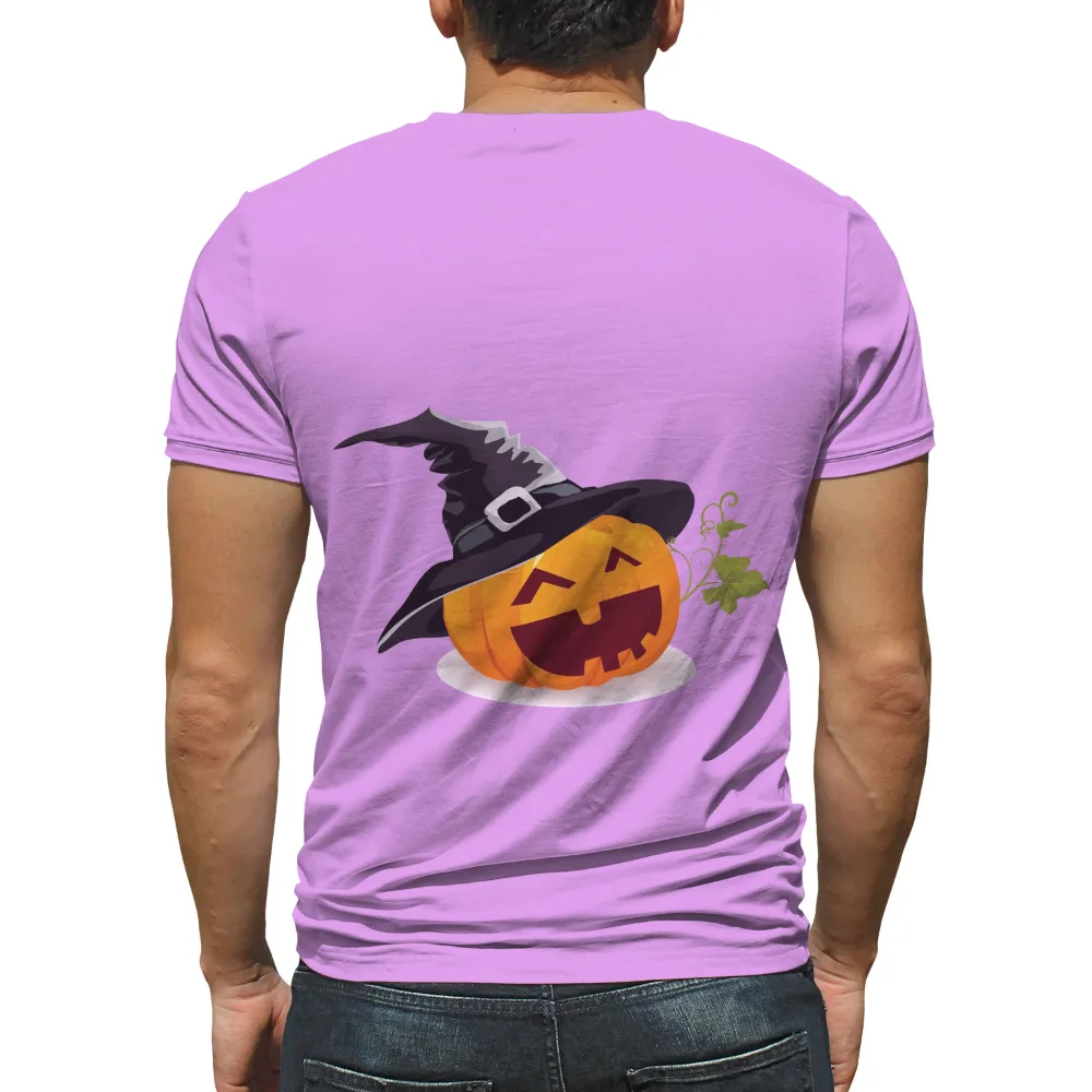 T-Shirts Custom: Halloween Pumpkin with Witch Hat - Festive Fun|halloween costumes white dress shirt