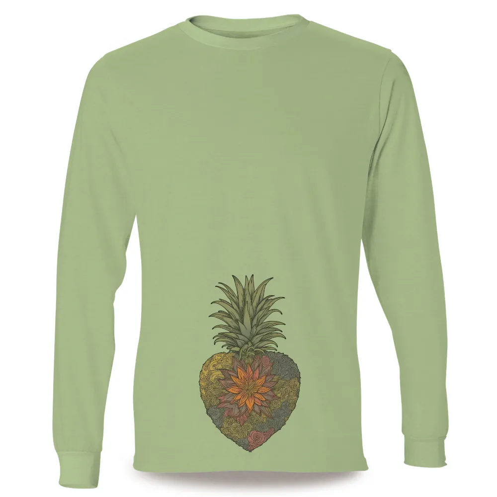 T-Shirts Custom: Pineapple Heart - A Symbol of Hospitality and Growth|music art love happiness t shirt