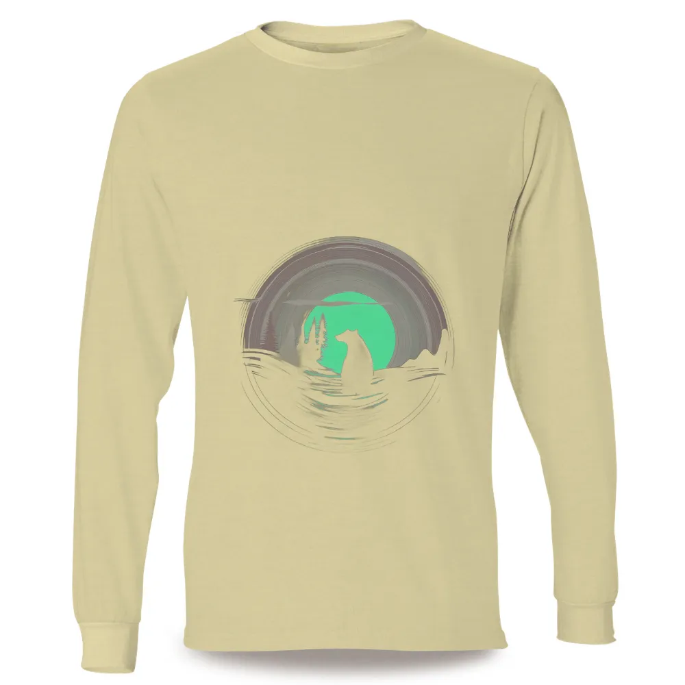 TShirt Design: Bear in the Moonlit Forest|blue moon long sleeve t shirt