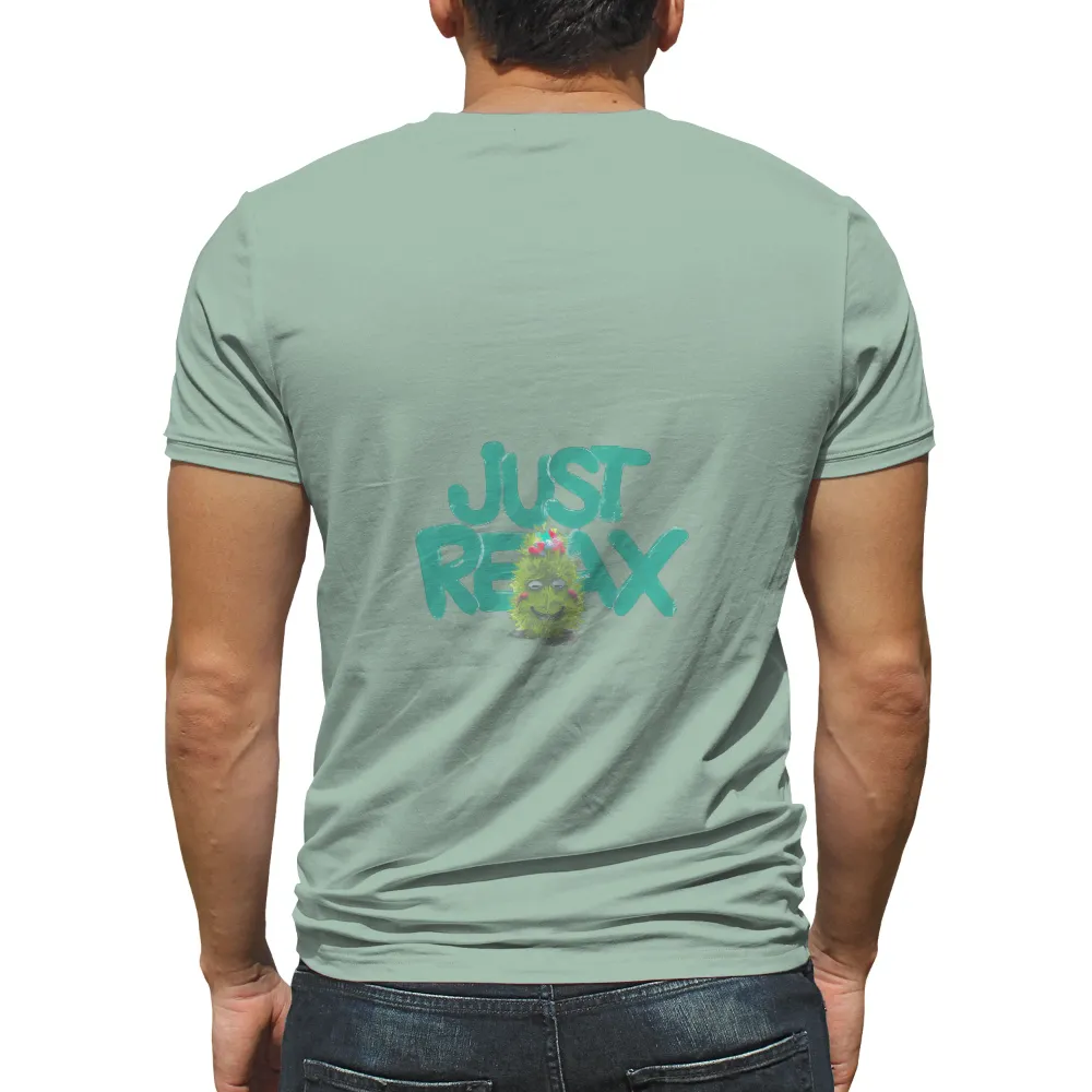 Customized Tee Shirts: JUST REAX - Whimsical Relaxation Design|neon yellow custom t shirts