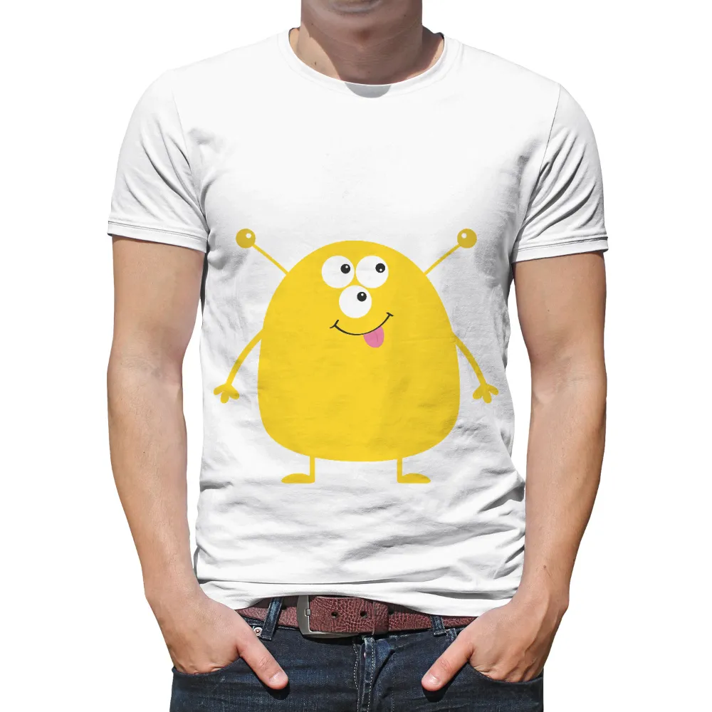 Zappy the Yellow Monster T-Shirts Design: Playful and Joyful|t shirt simple print design