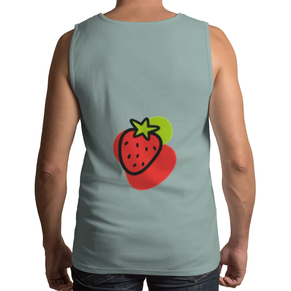 TShirt Design: Whimsical Strawberry - Joyful Summer Days| Bright red hue