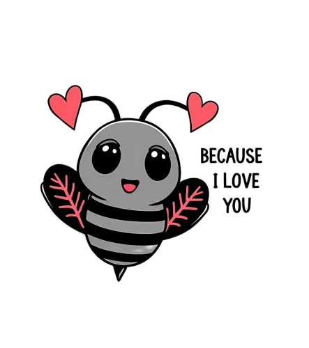 Customized Tee Shirts: Because I Love You - Whimsical Bee Design