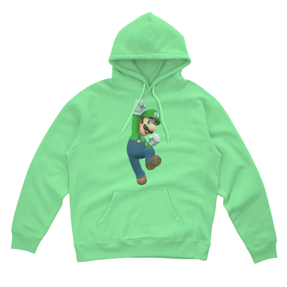 Custom T-Shirt Printing: Luigi's Triumphant Leap - Gaming Nostalgia|5t super mario shirts