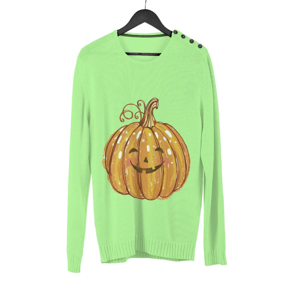 Tee Shirt Printing: Cheerful Pumpkin Halloween T-Shirt Design|neon festival t shirt