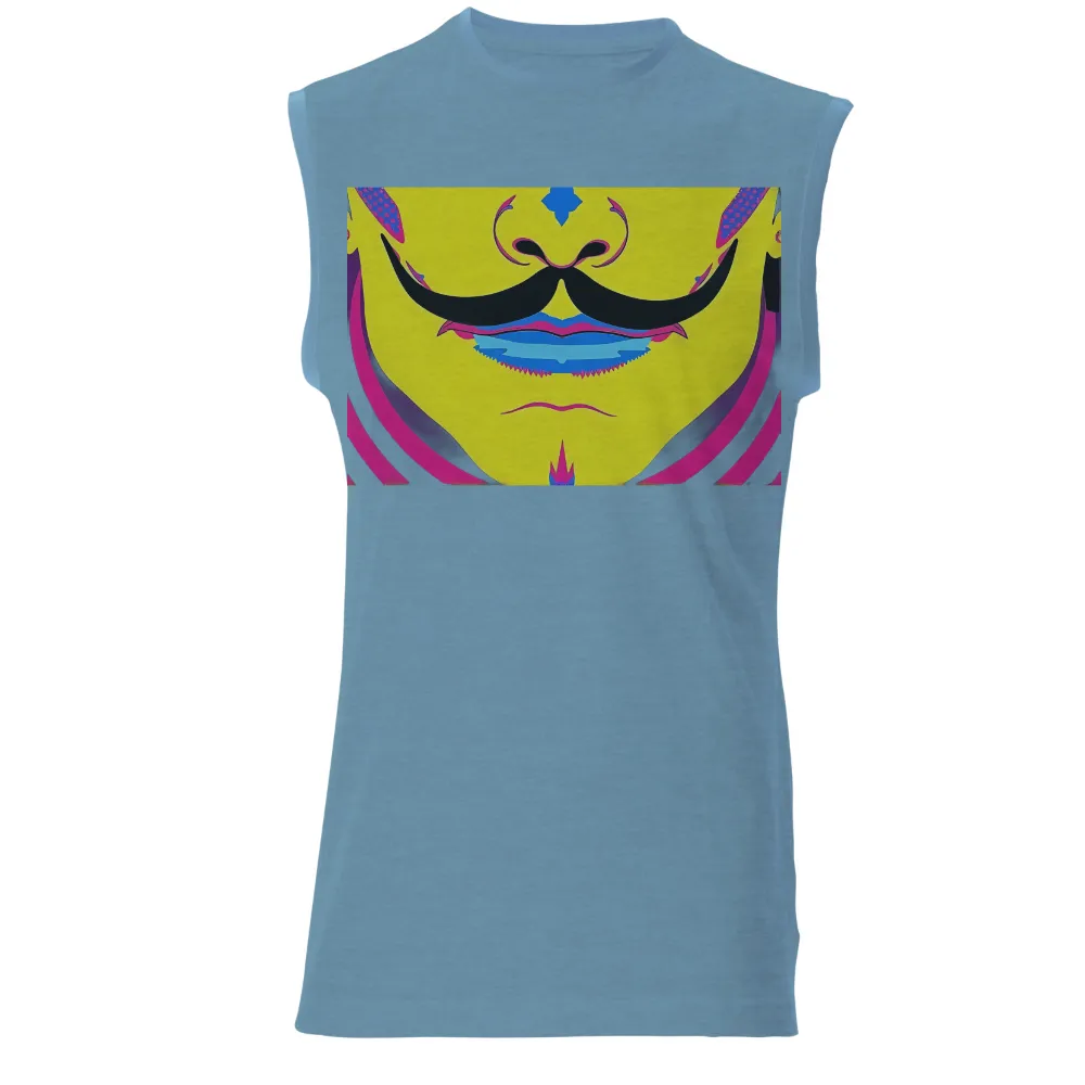 Tee Shirt Printing: Pop Art Inspired Design | Whimsical & Colorful|Stylized face with exaggerated features