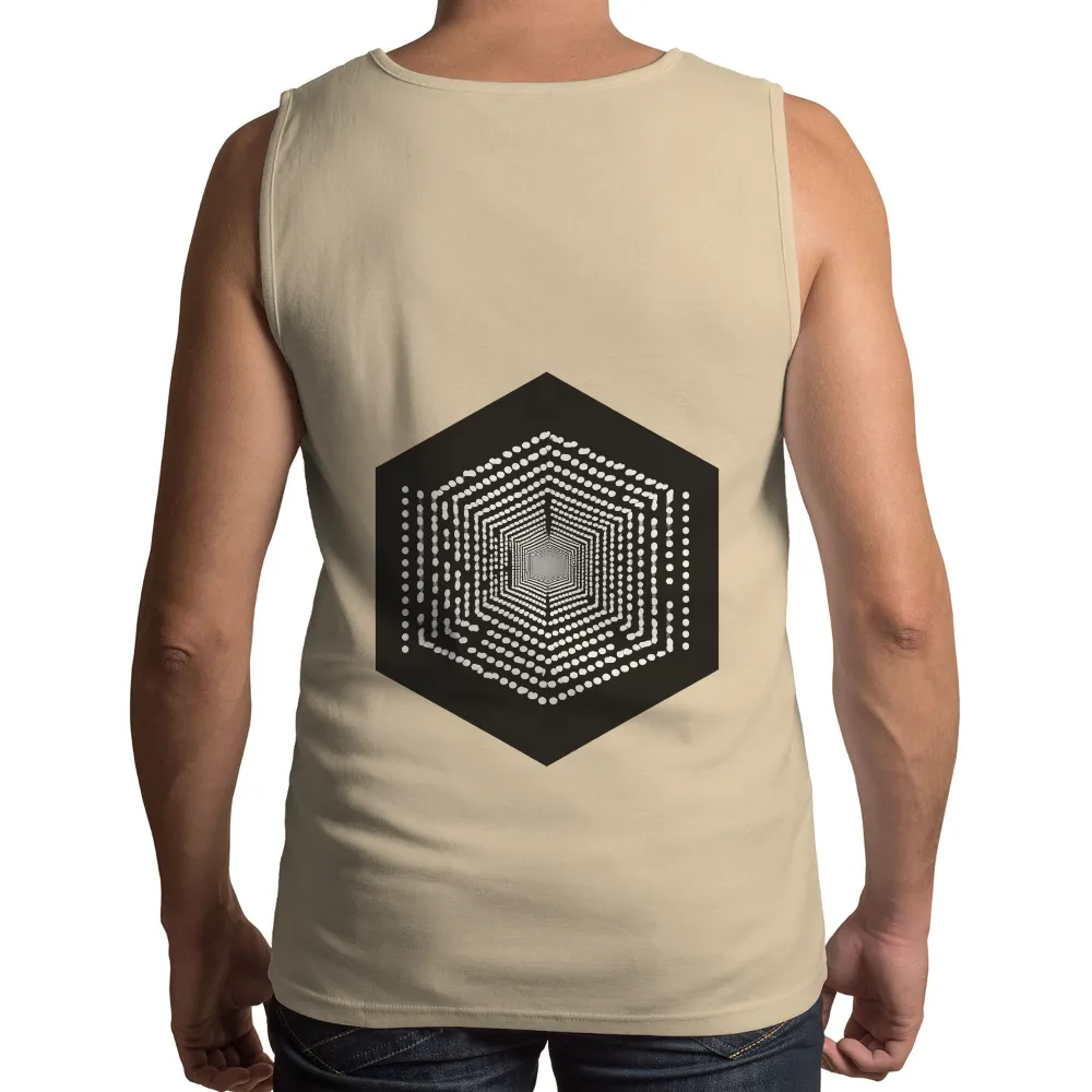 Infinity Geometric Hexagon Optical Illusion Design|t shirt black and white roblox