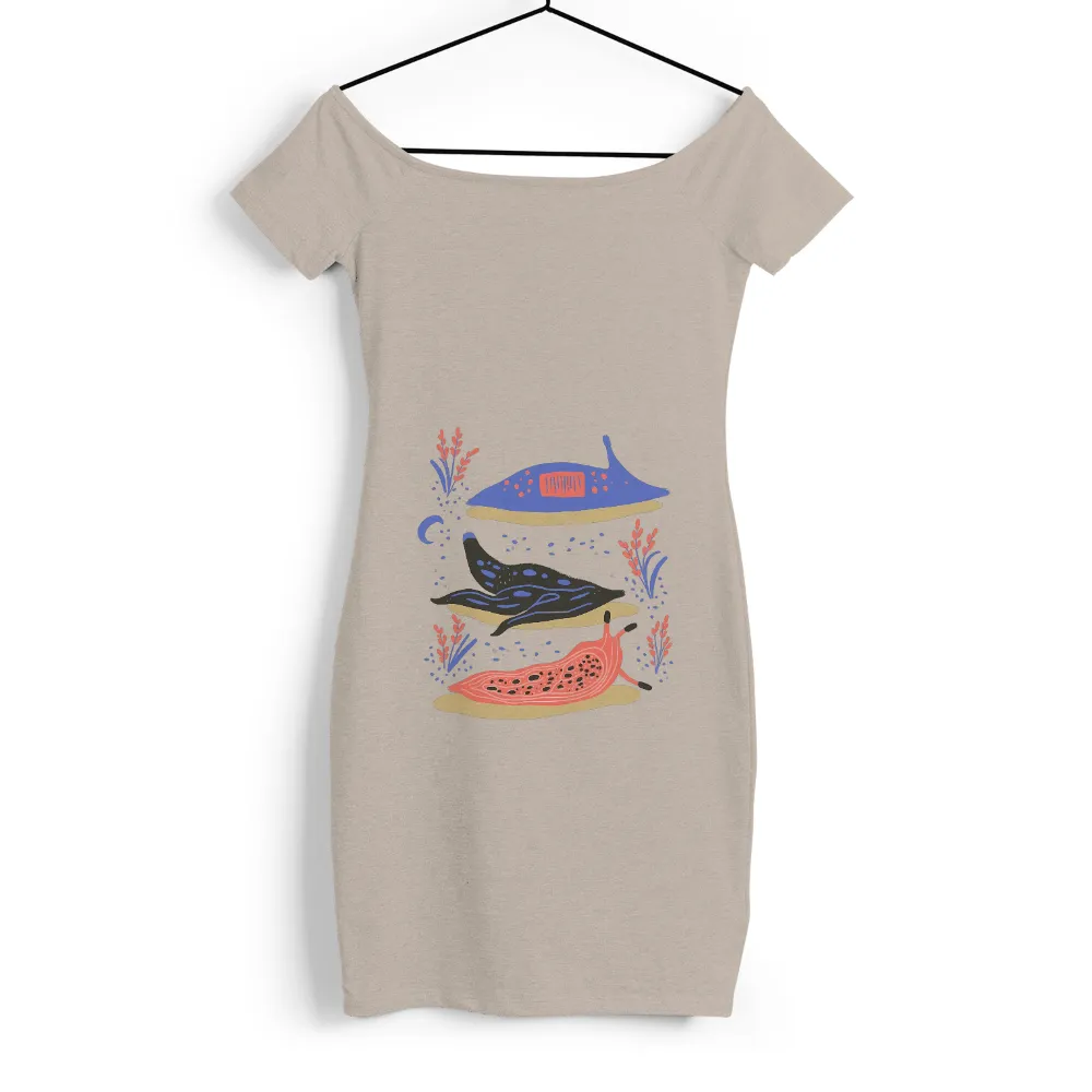 TShirt Design: Sea Slugs in a Vibrant Underwater World|Blue sea slug with orange spots