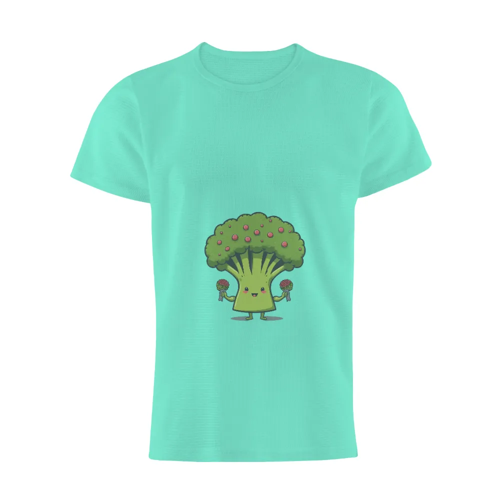 Custom T-Shirt Printing: Whimsical Broccoli Bob - Funny & Quirky Life Theme|father's day shirts funny