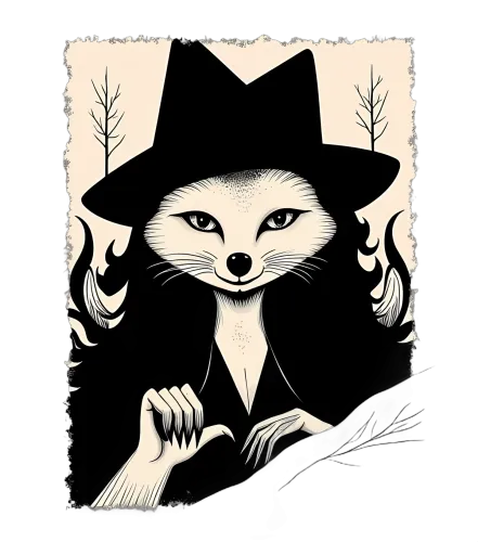 Customized Tee Shirts: Enigmatic Fox in Formal Attire